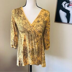 Ella Moss V-Neck Floral Top